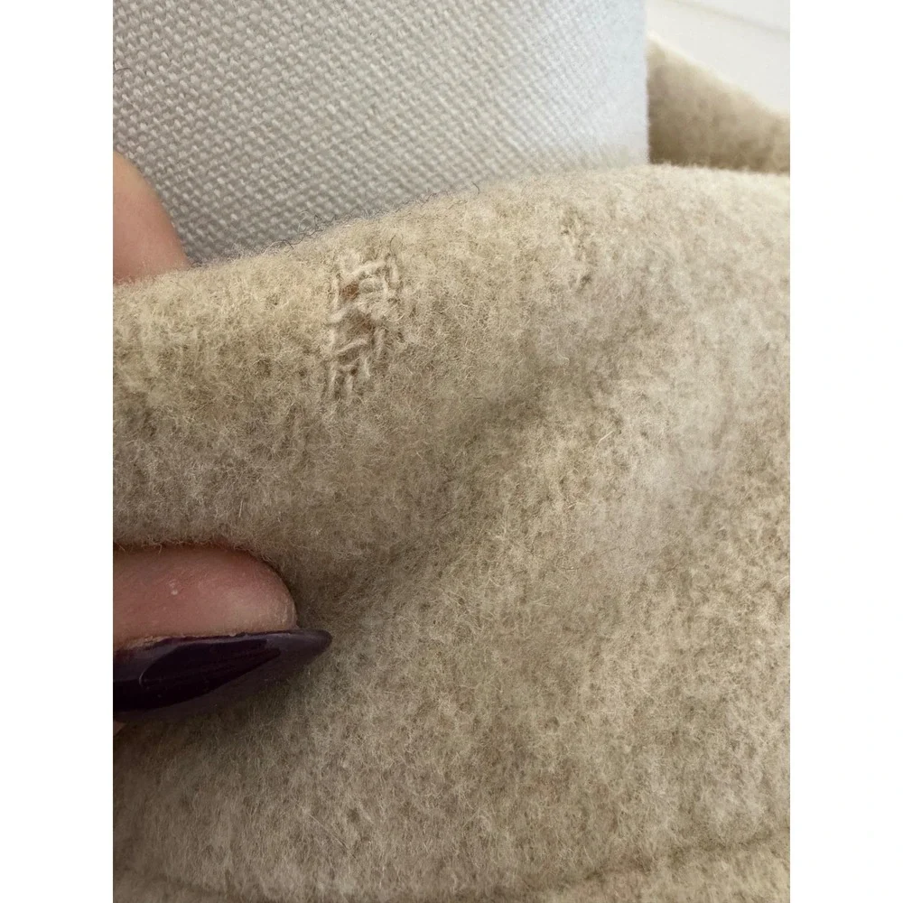 Alorna Classic Beige Wool Blend Button Front Coat Women's Outerwear Size Small